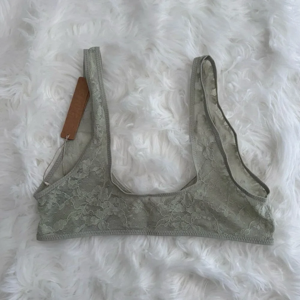 Skims Stretch Lace Plunge Bralette Talc Multi Size Small - Picture 6 of 8